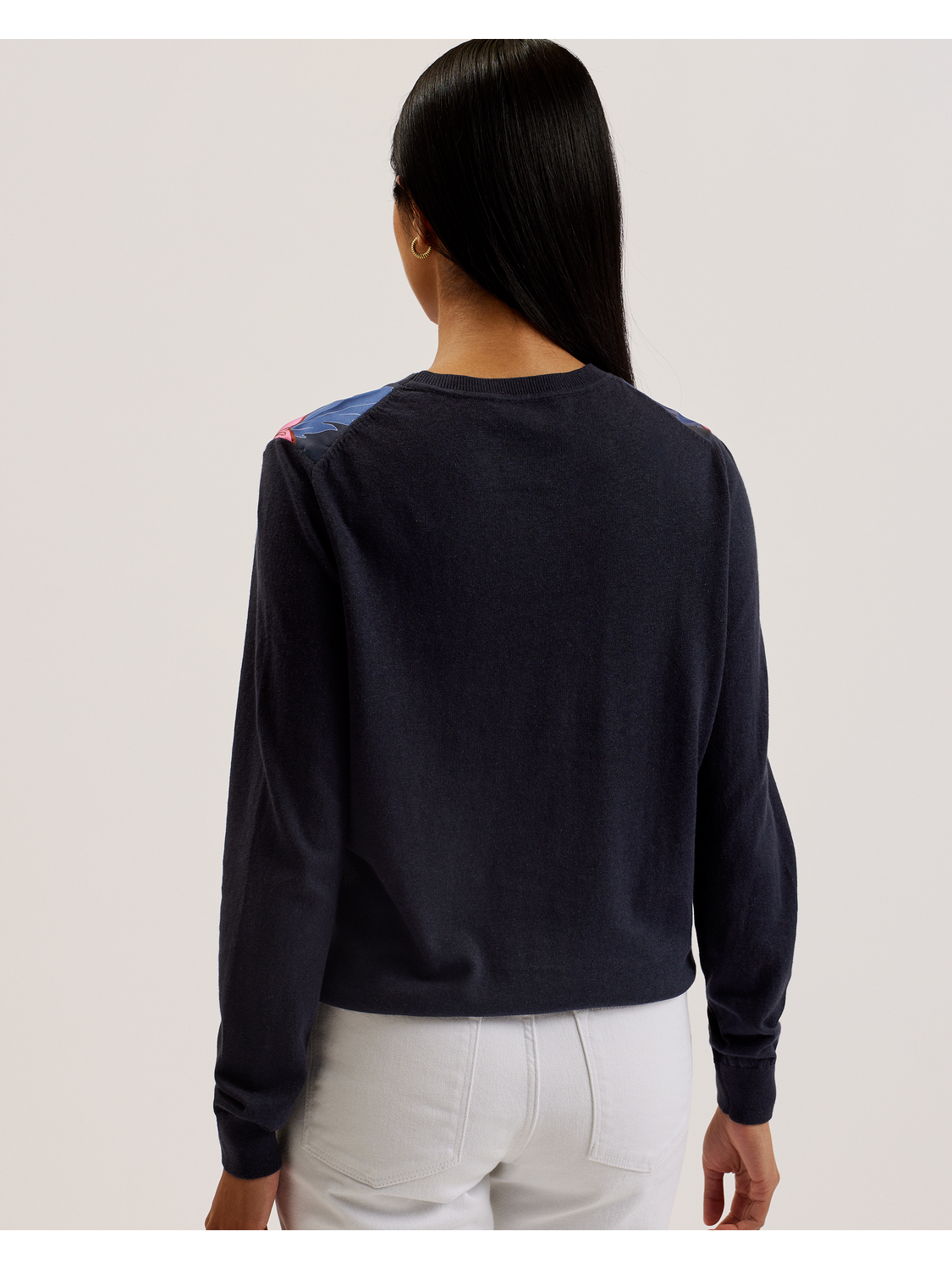 Ted Baker Teanha - Woven Front Printed Jumper NAVY