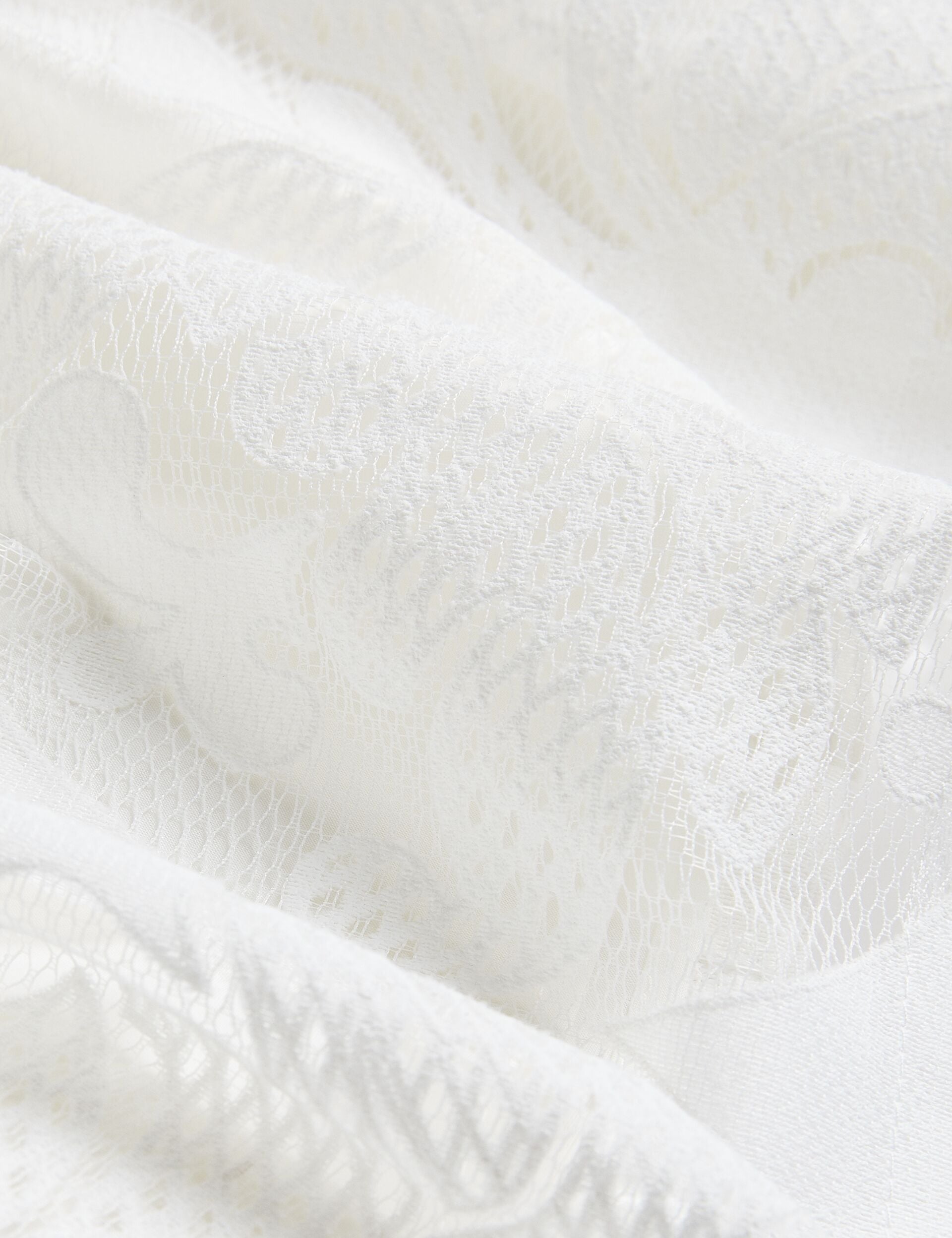 Ted Baker BACINA - Lace 3/4 Balloon Sleeve Blouse WHITE