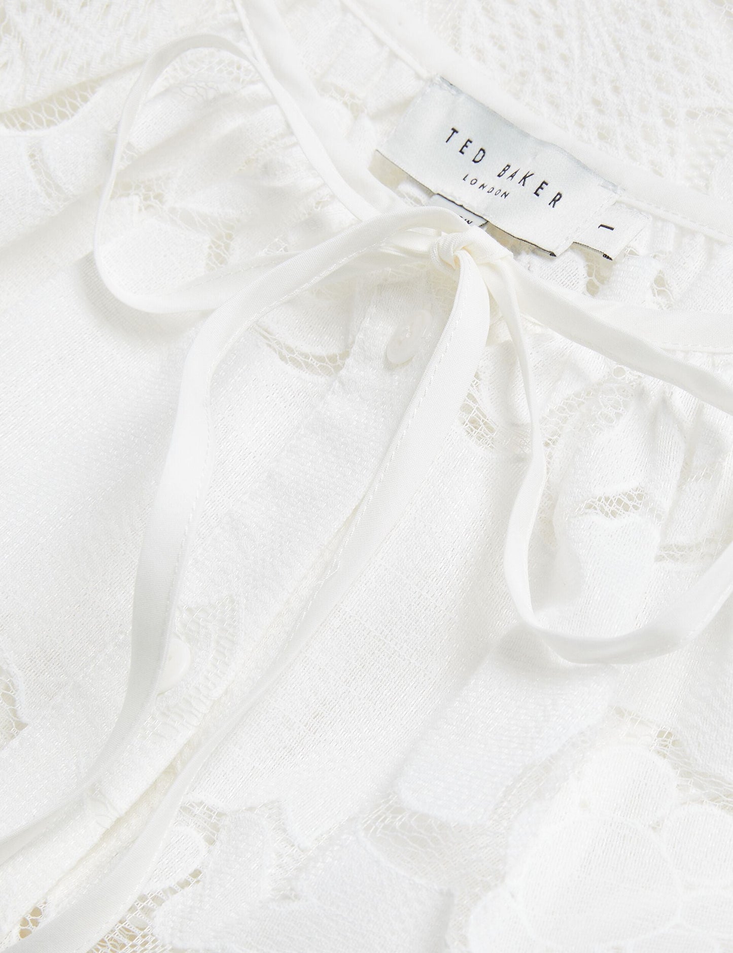 Ted Baker BACINA - Lace 3/4 Balloon Sleeve Blouse WHITE