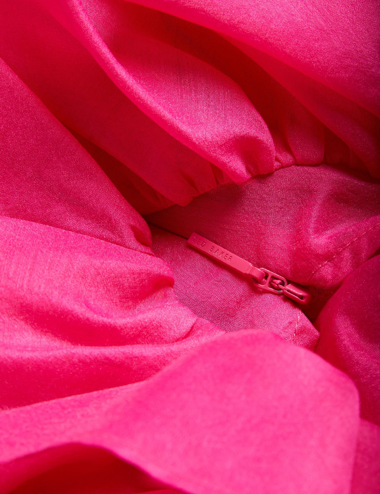 Ted Baker CALONDA - Oversized Frill Trim V-Neck Top FUCHSIA