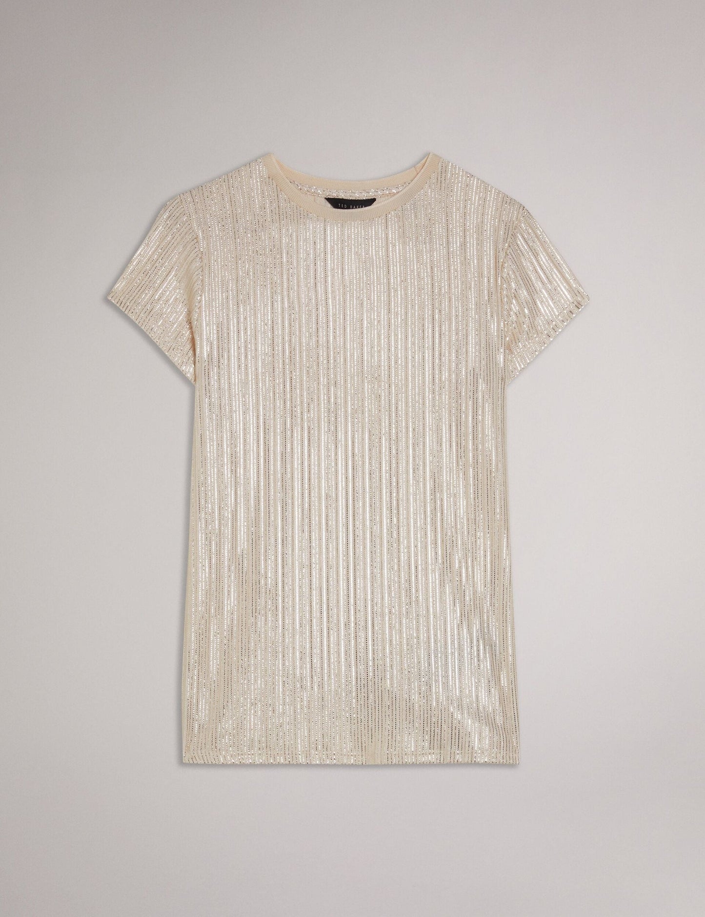 Ted Baker KATRINO - Metallic Short Sleeve Crew Neck GOLD