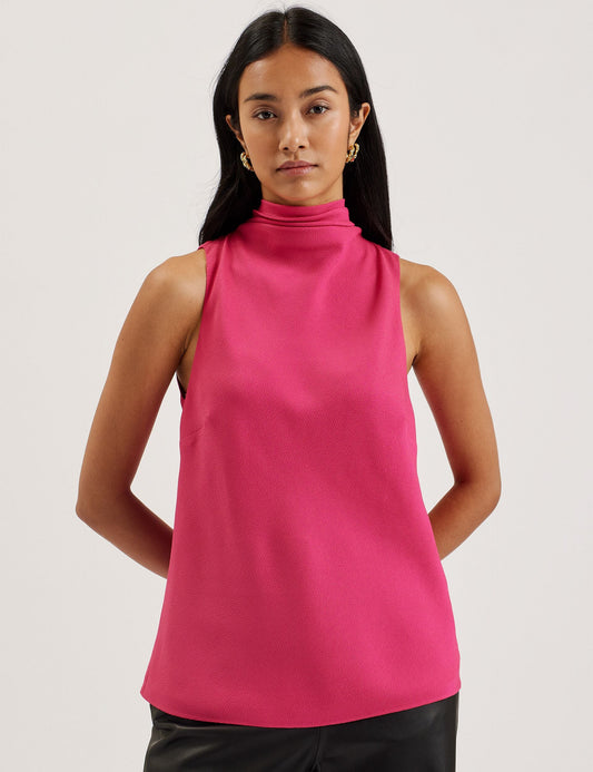 Ted Baker ANINI - Textured High Neck Sleeveless Top FUCHSIA