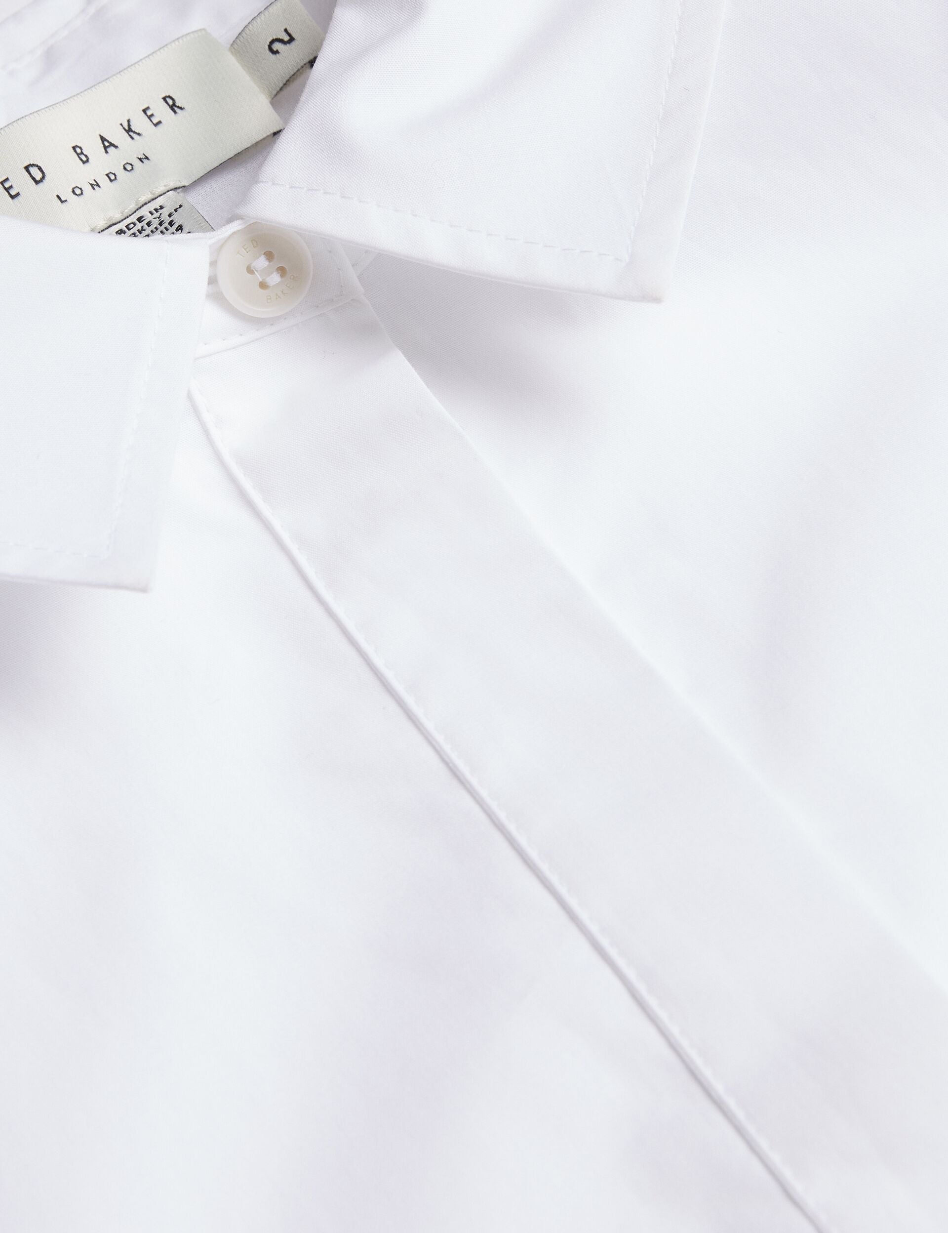 Ted Baker LECHOSA - Bib Front Sheer Long Sleeve Blouse WHITE