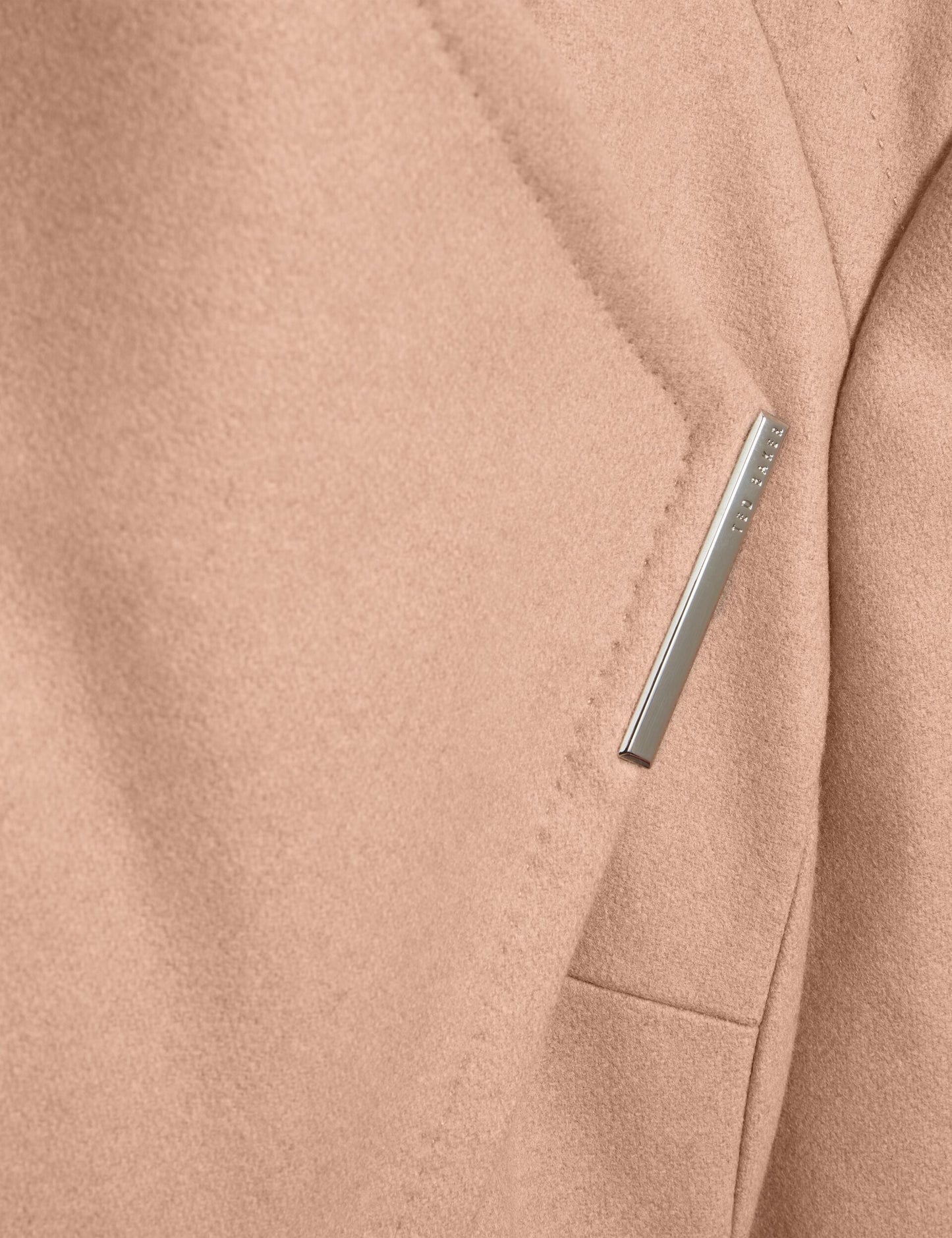 Ted Baker ROSE Mid Length Belted Wool Wrap Coat CAMEL