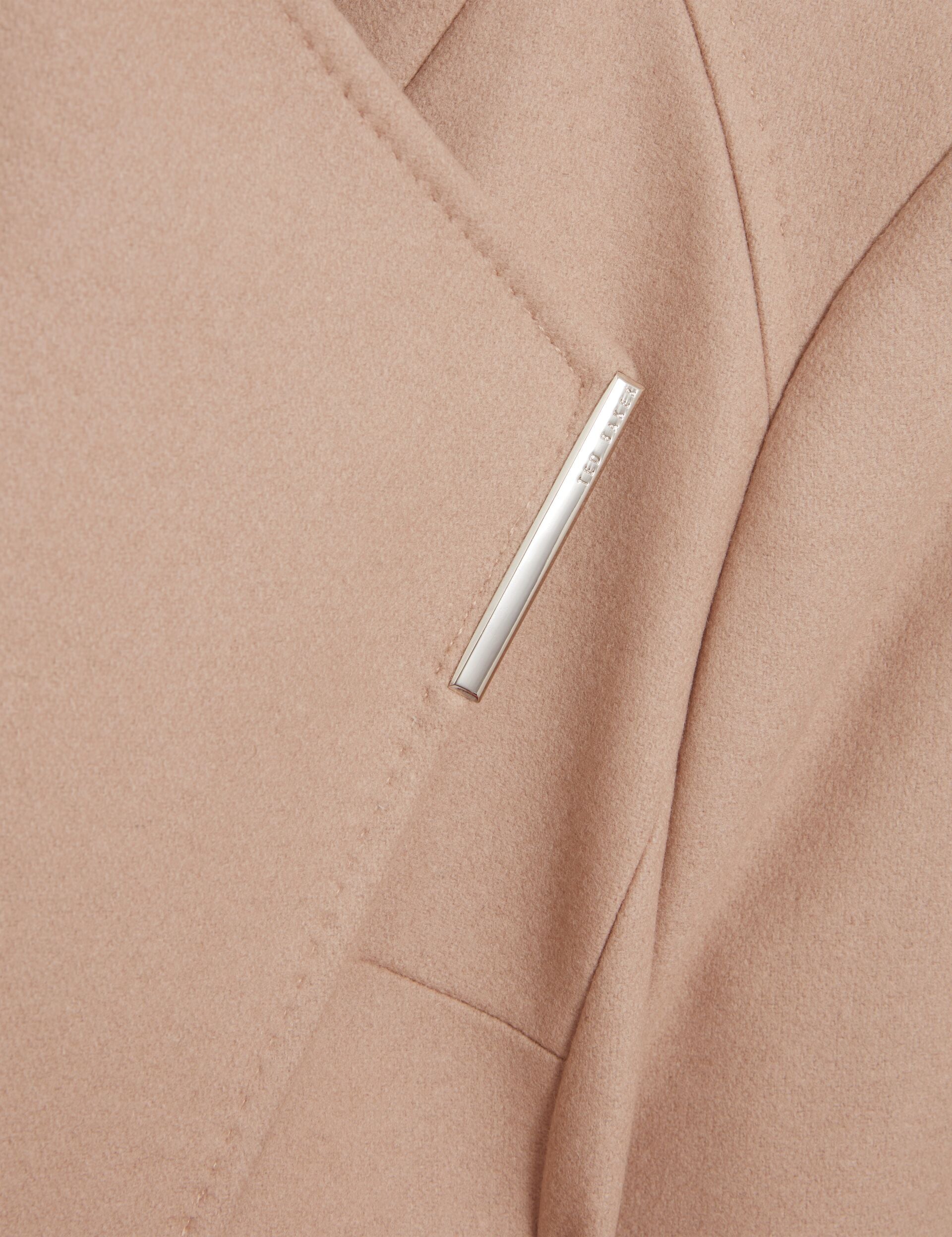 Ted Baker ROSELL Longline Belted Wool Wrap Coat CAMEL