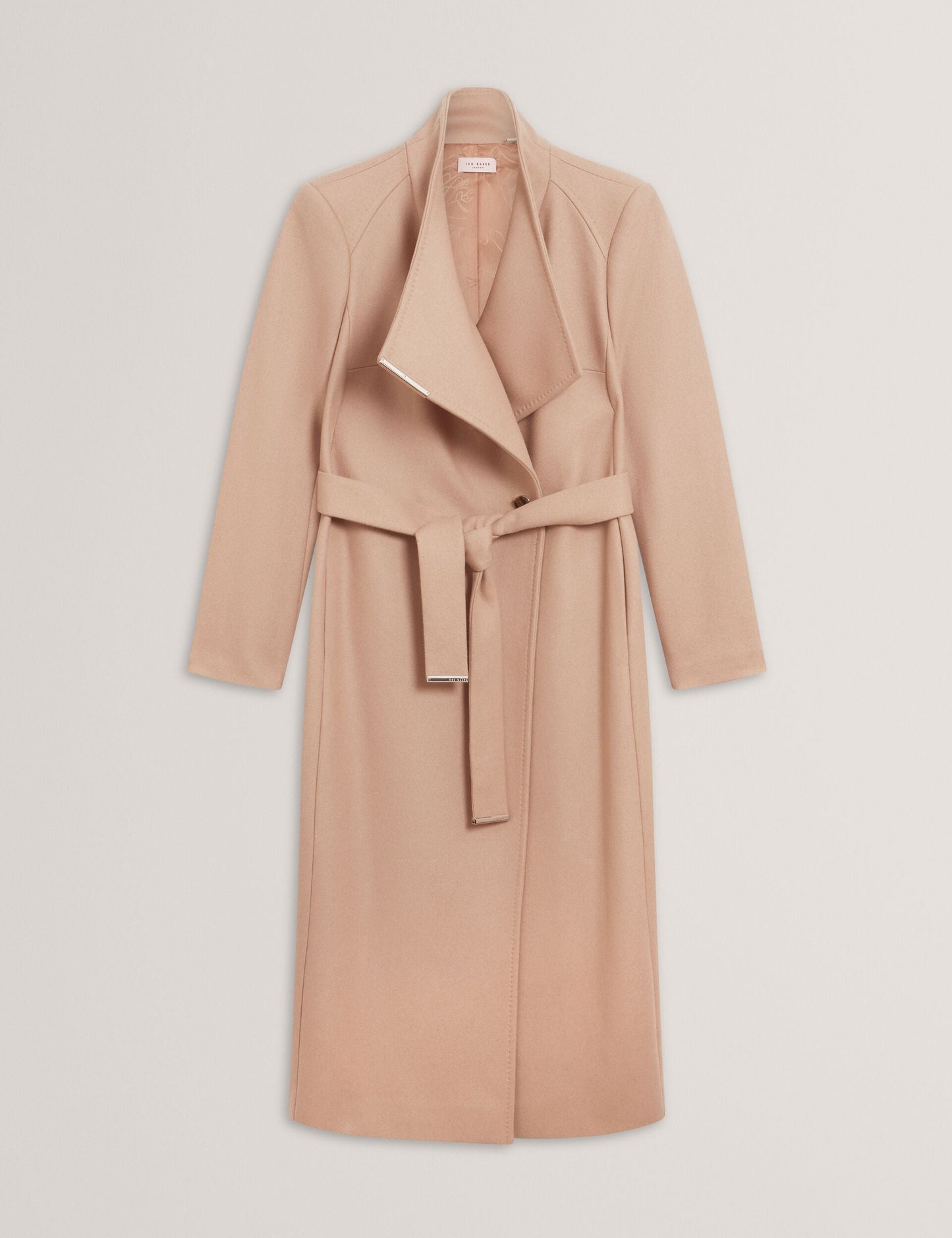 Ted Baker ROSELL Longline Belted Wool Wrap Coat CAMEL