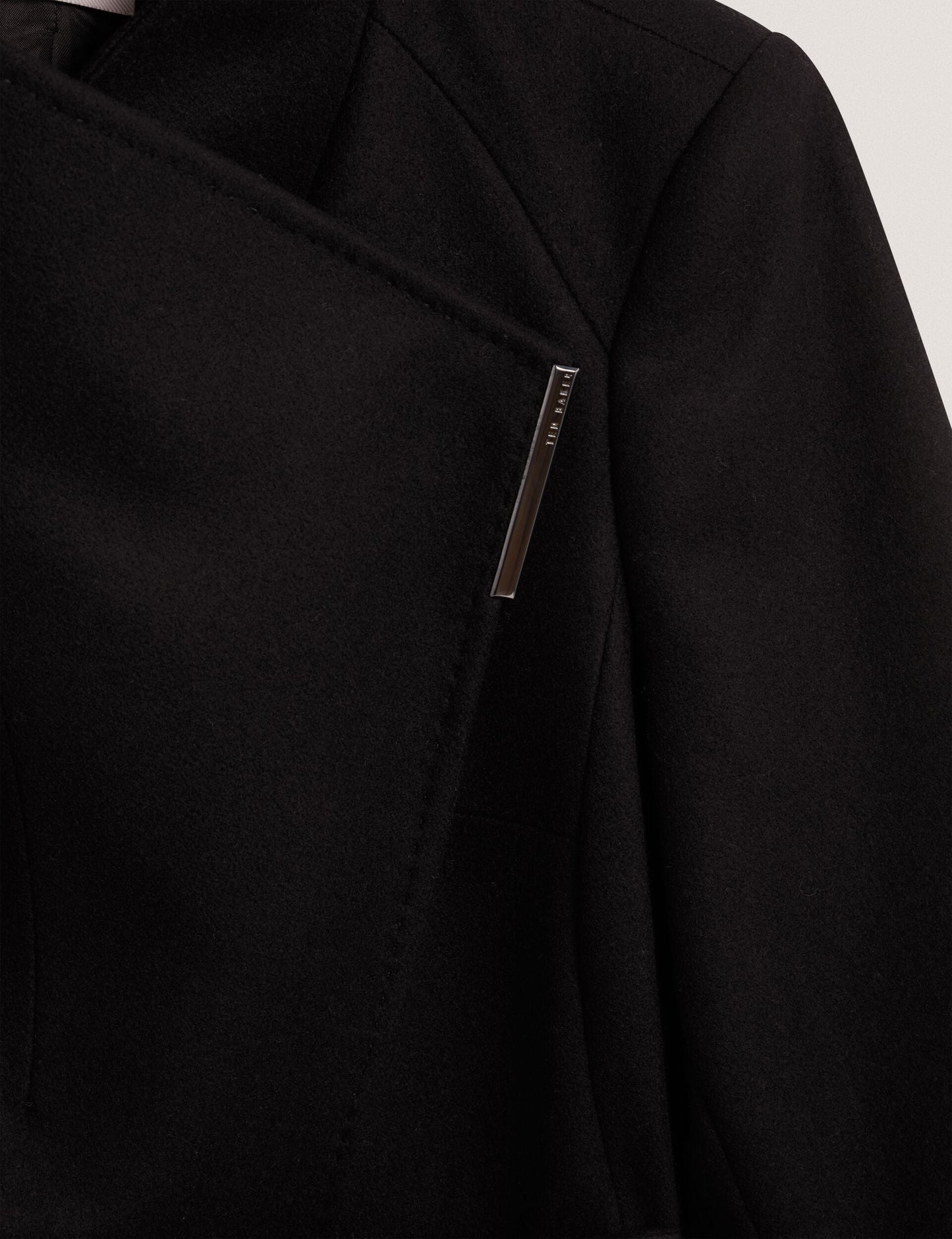 Ted Baker ROSESS Short Belted Wool Wrap Coat BLACK