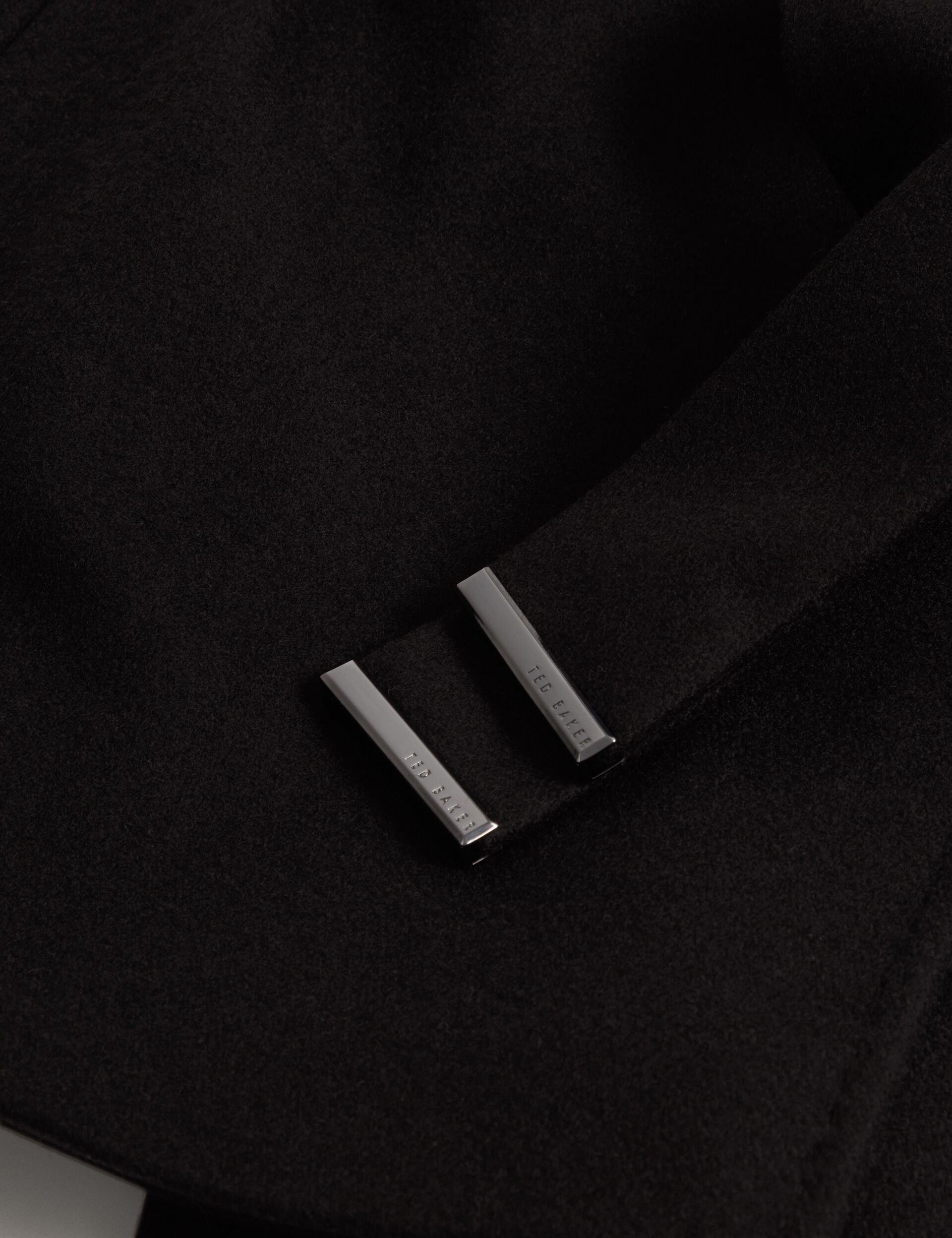Ted Baker ROSESS Short Belted Wool Wrap Coat BLACK