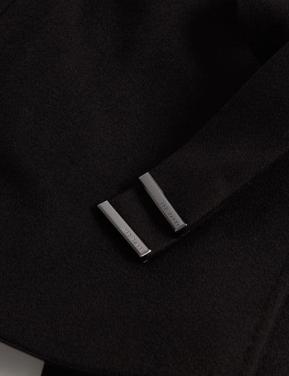 Ted Baker ROSESS Short Belted Wool Wrap Coat BLACK