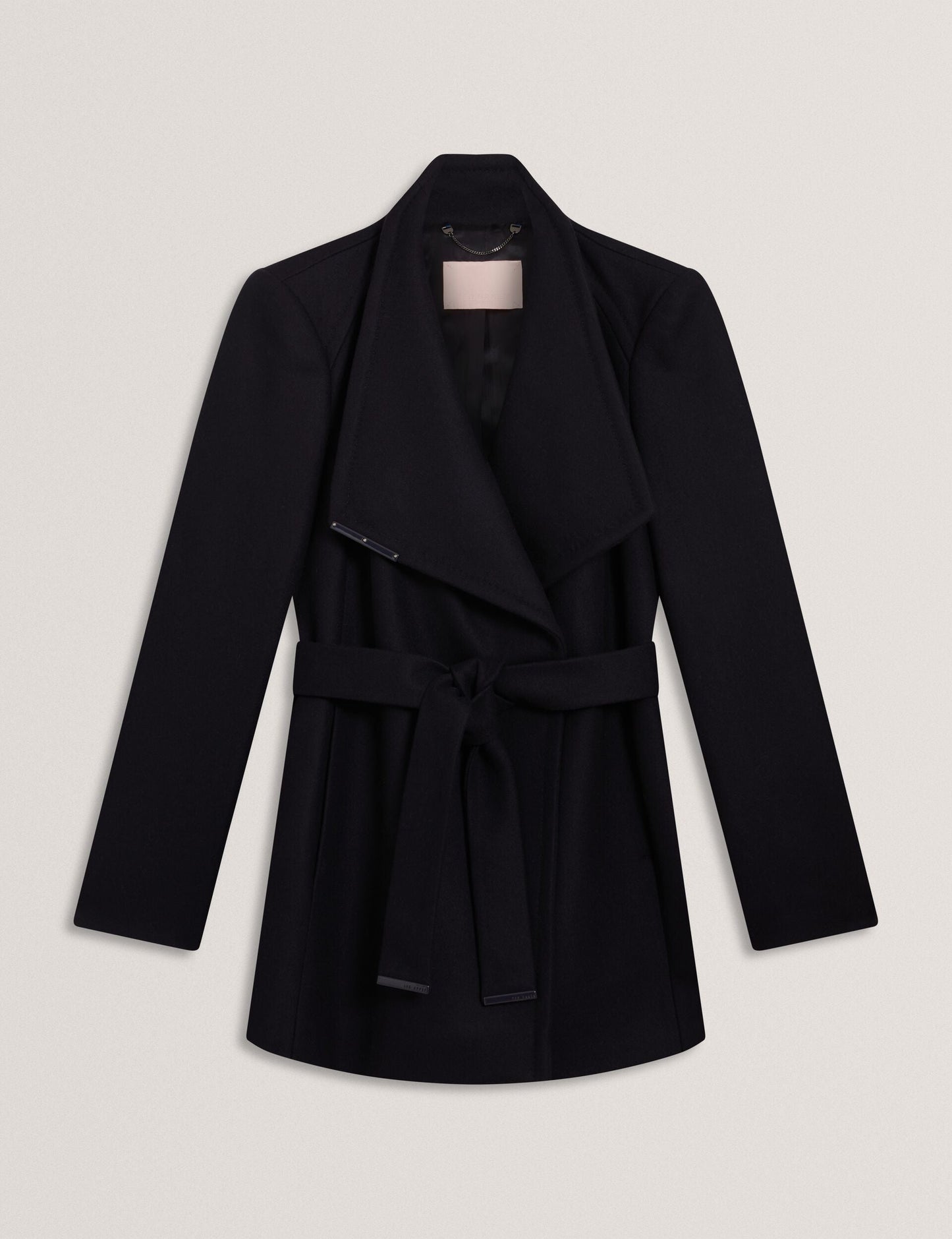 Ted Baker ROSESS Short Belted Wool Wrap Coat NAVY