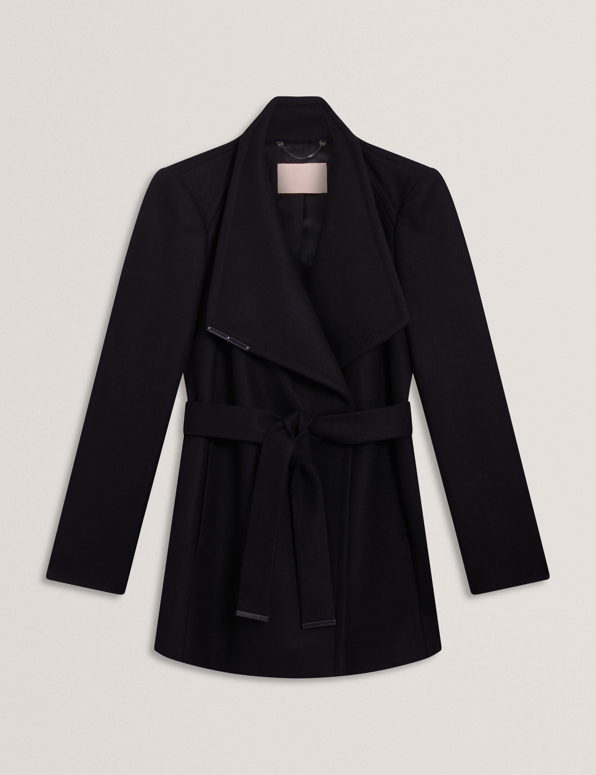 Ted Baker ROSESS Short Belted Wool Wrap Coat NAVY