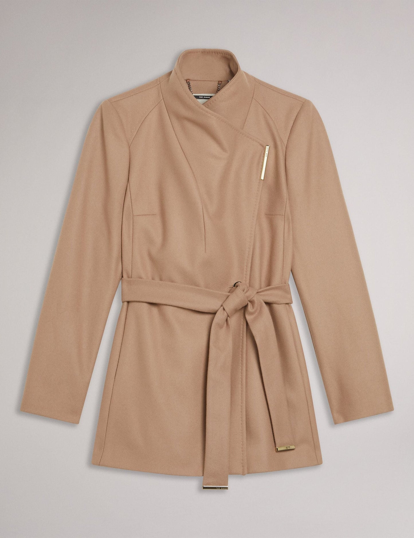 Ted Baker Ted Baker Women's ROSESSO Short Belted Wool Wrap Coat in Camel CAMEL