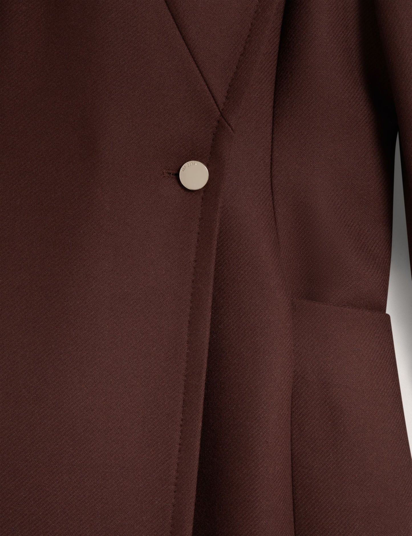 Ted Baker MINDEE Wool Rich Hourglass Longline Wrap Coat DARK BROWN