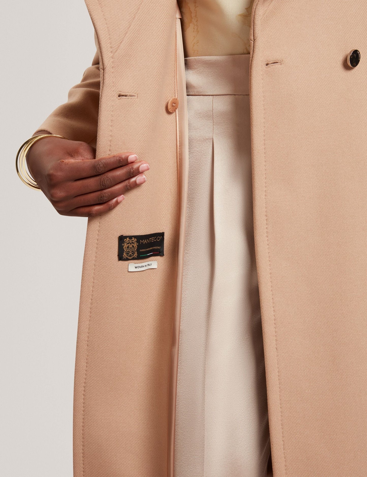 Ted Baker MINDEE Wool Rich Hourglass Longline Wrap Coat CAMEL