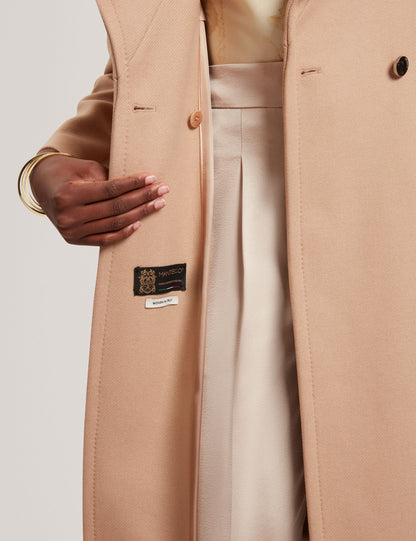 Ted Baker MINDEE Wool Rich Hourglass Longline Wrap Coat CAMEL