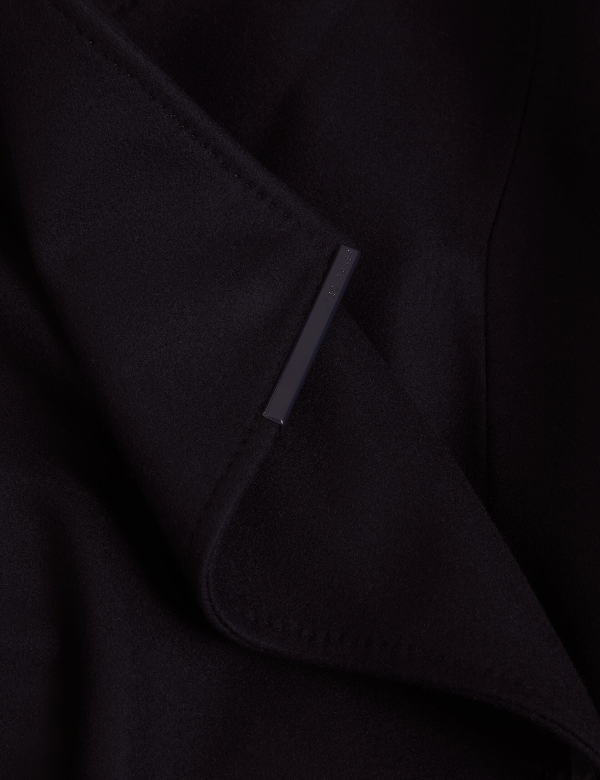 Ted Baker ROSELL Longline Belted Wool Wrap Coat NAVY