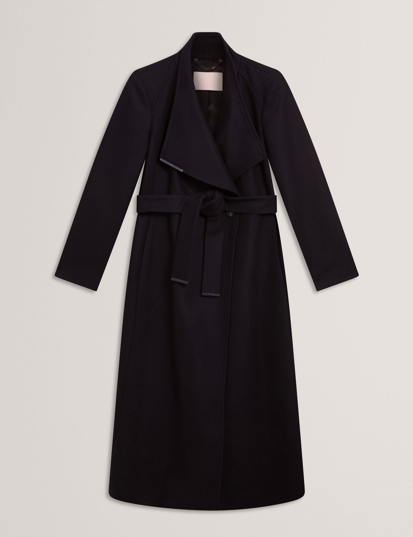 Ted Baker ROSELL Longline Belted Wool Wrap Coat NAVY