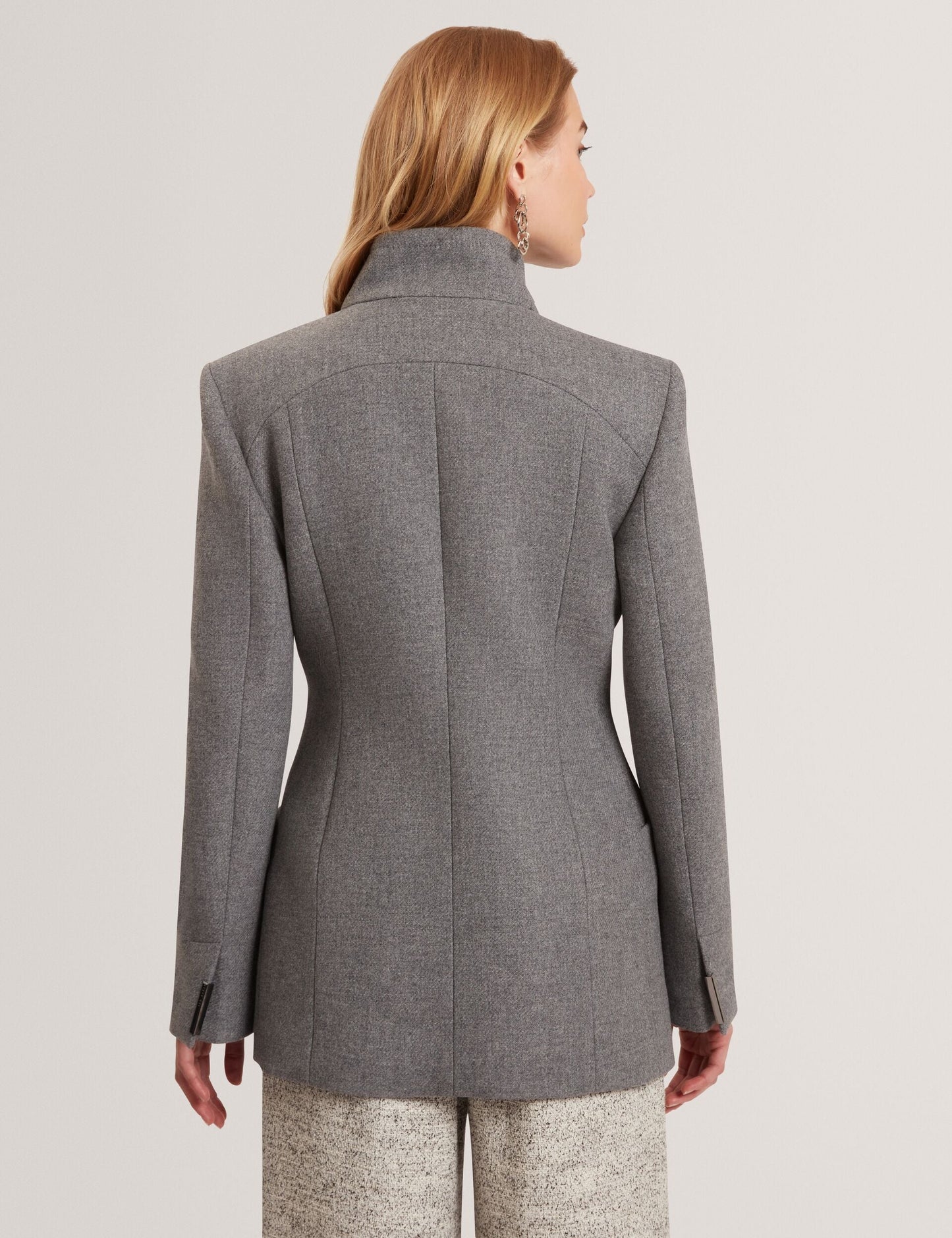 Ted Baker EVIGNA Wool Rich Hourglass Short Wrap Coat CHARCOAL
