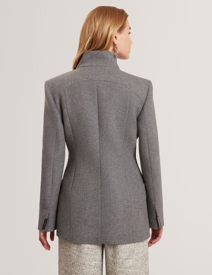 Ted Baker EVIGNA Wool Rich Hourglass Short Wrap Coat CHARCOAL