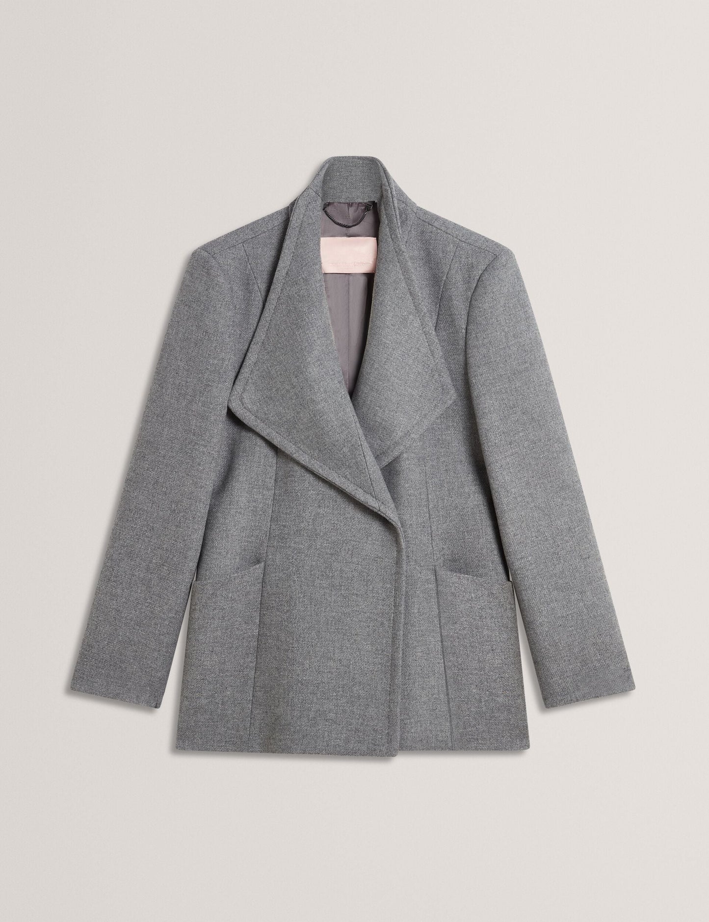 Ted Baker EVIGNA Wool Rich Hourglass Short Wrap Coat CHARCOAL