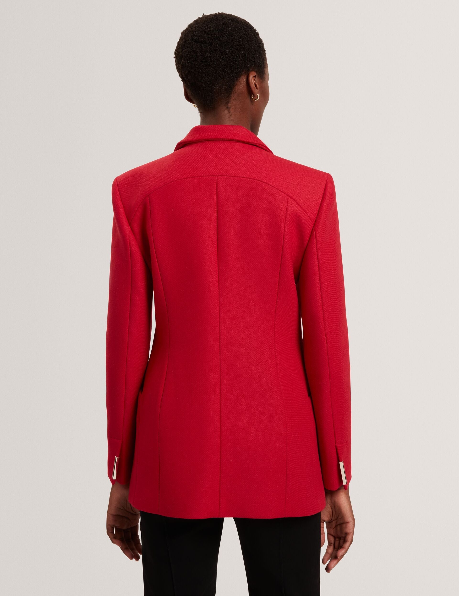 Ted Baker EVIGNA Wool Rich Hourglass Short Wrap Coat DARK RED