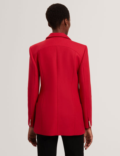 Ted Baker EVIGNA Wool Rich Hourglass Short Wrap Coat DARK RED
