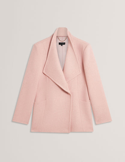 Ted Baker EVIGNA Wool Rich Hourglass Short Wrap Coat PALE PINK