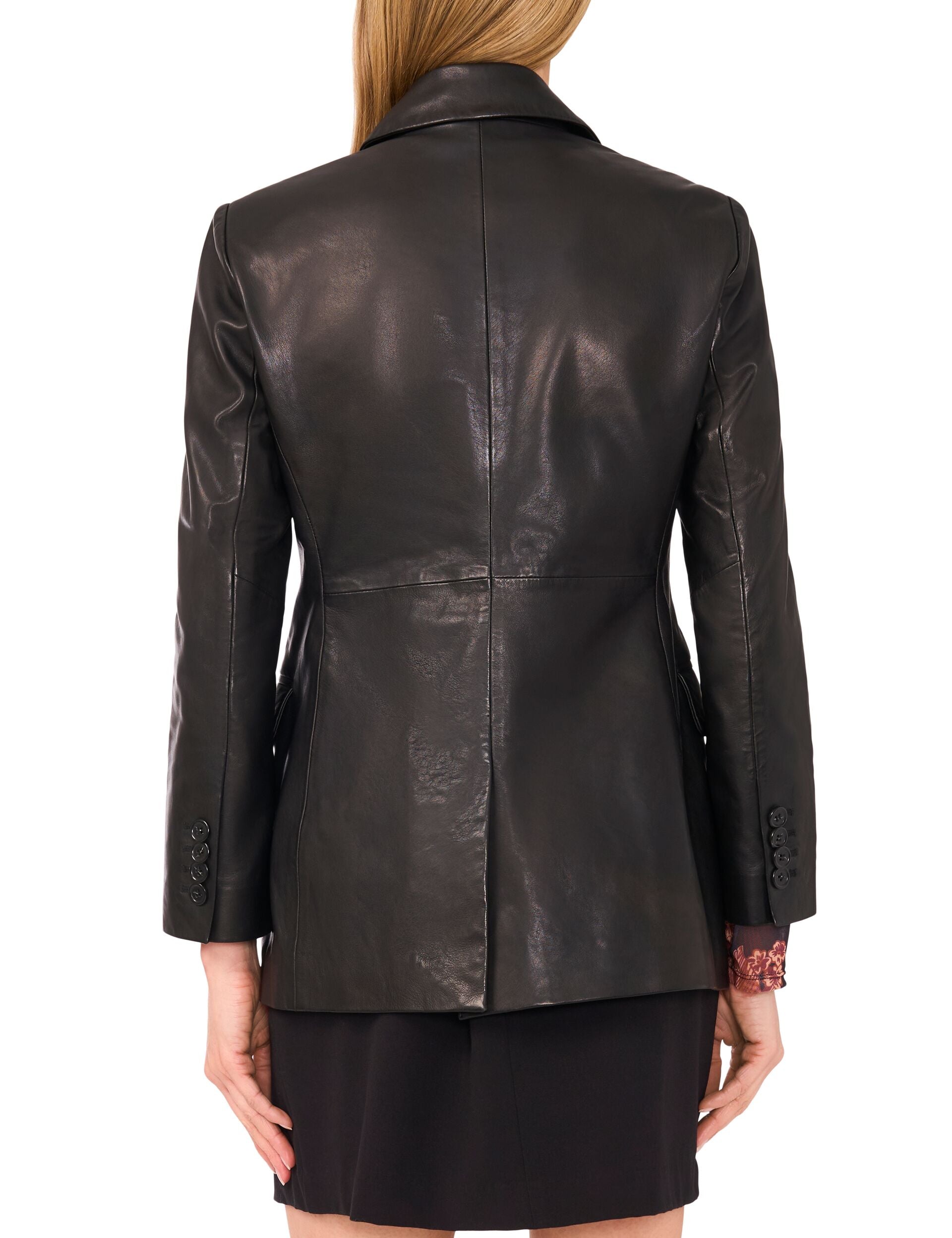 Ted Baker LYNDE - Leather Single Breasted Blazer BLACK