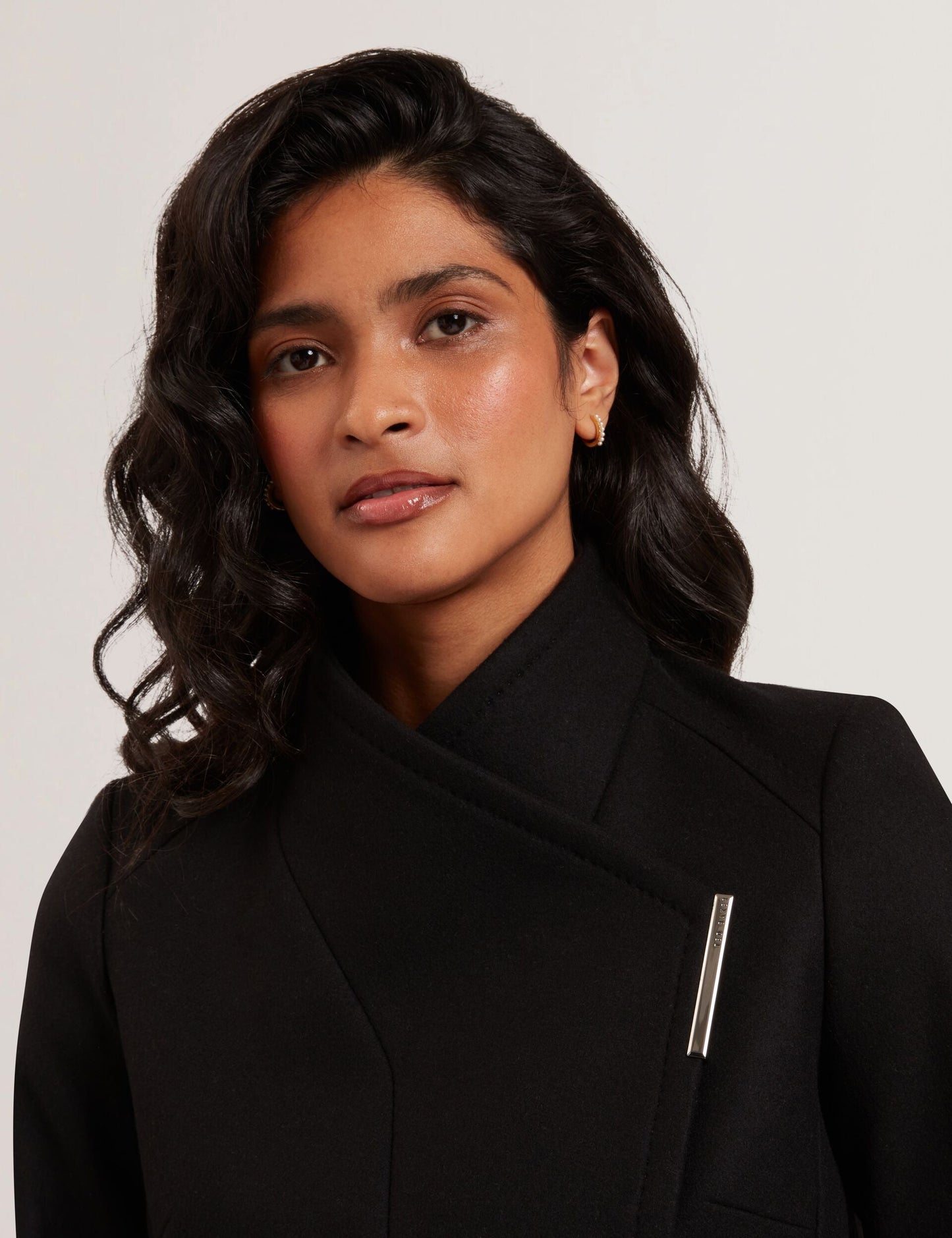 Ted Baker ROSECEE Tailored Cropped Wool Wrap Jacket BLACK