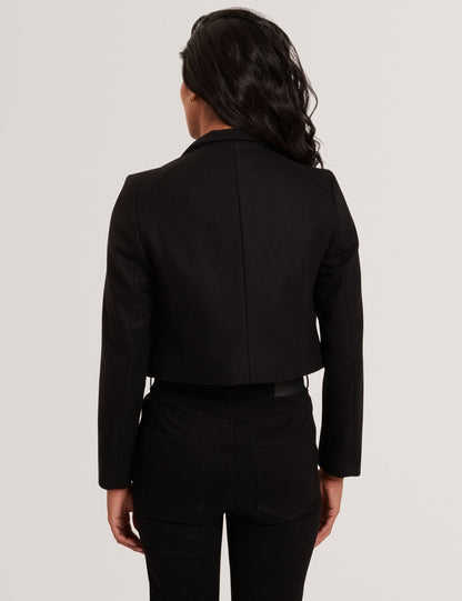 Ted Baker ROSECEE Tailored Cropped Wool Wrap Jacket BLACK
