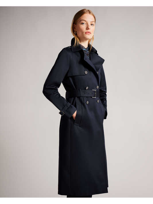 Ted Baker ROBBII - Lightweight Showerproof Belted Trench Coat NAVY