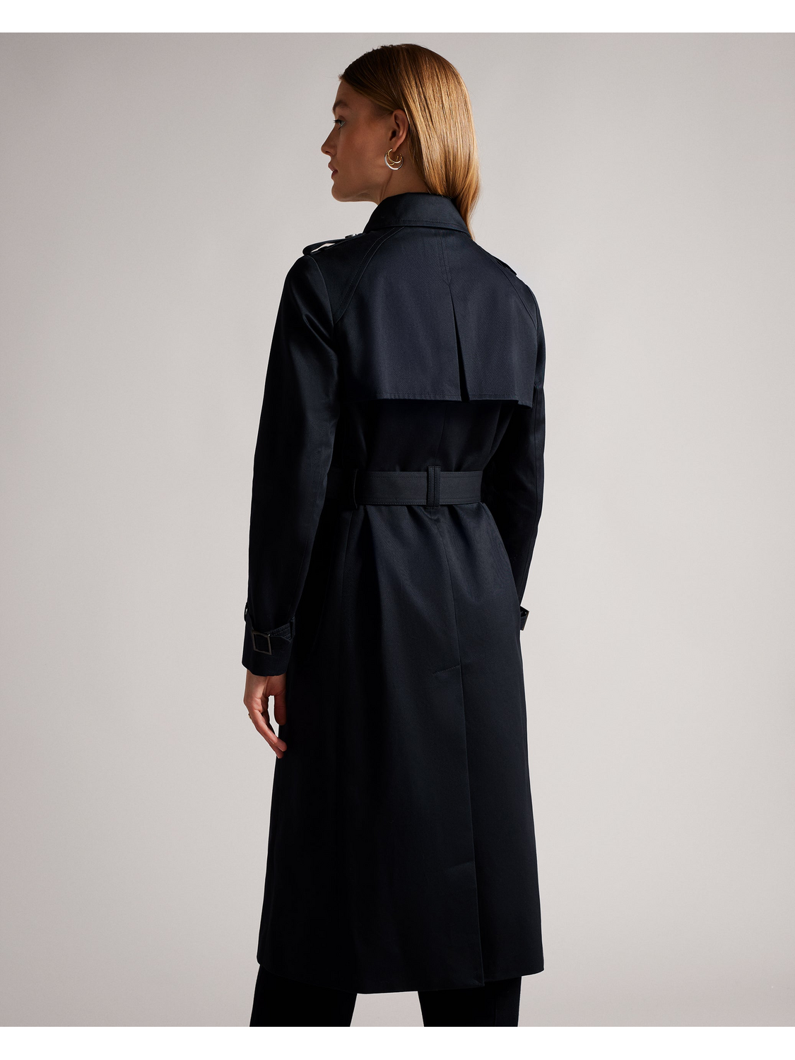 Ted Baker ROBBII - Lightweight Showerproof Belted Trench Coat NAVY