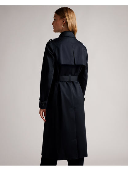 Ted Baker ROBBII - Lightweight Showerproof Belted Trench Coat NAVY
