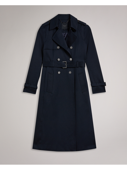 Ted Baker ROBBII - Lightweight Showerproof Belted Trench Coat NAVY