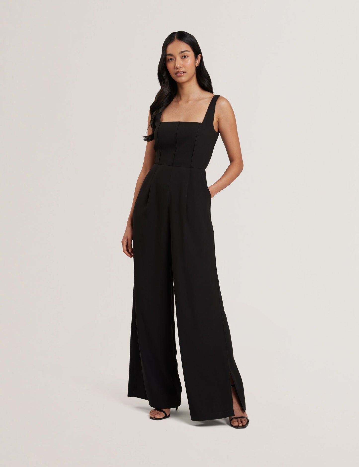 Ted Baker INUJ - Panelled Wide Leg Tailored Jumpsuit BLACK