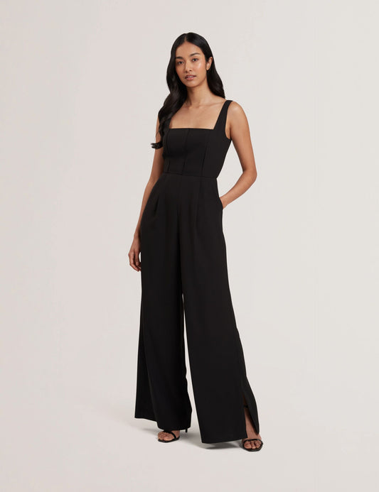 Ted Baker INUJ - Panelled Wide Leg Tailored Jumpsuit BLACK