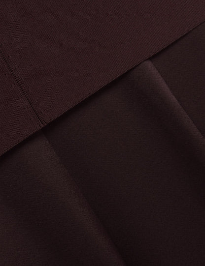 Ted Baker RAYYNA - Wide Leg Satin Jumpsuit With Knitted Tank DARK BROWN