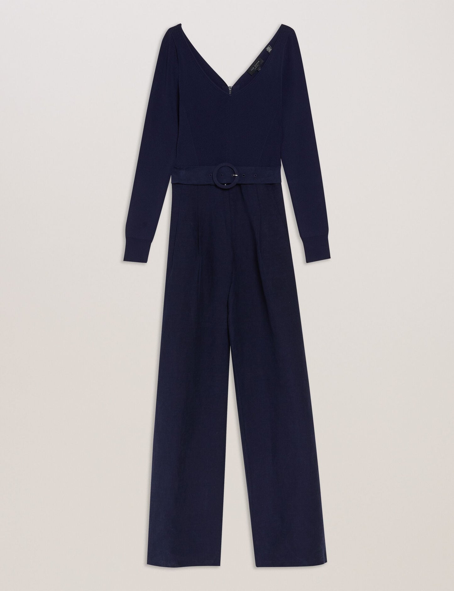 Ted Baker AGATEA - Off Shoulder Belted Wide Leg Jumpsuit NAVY