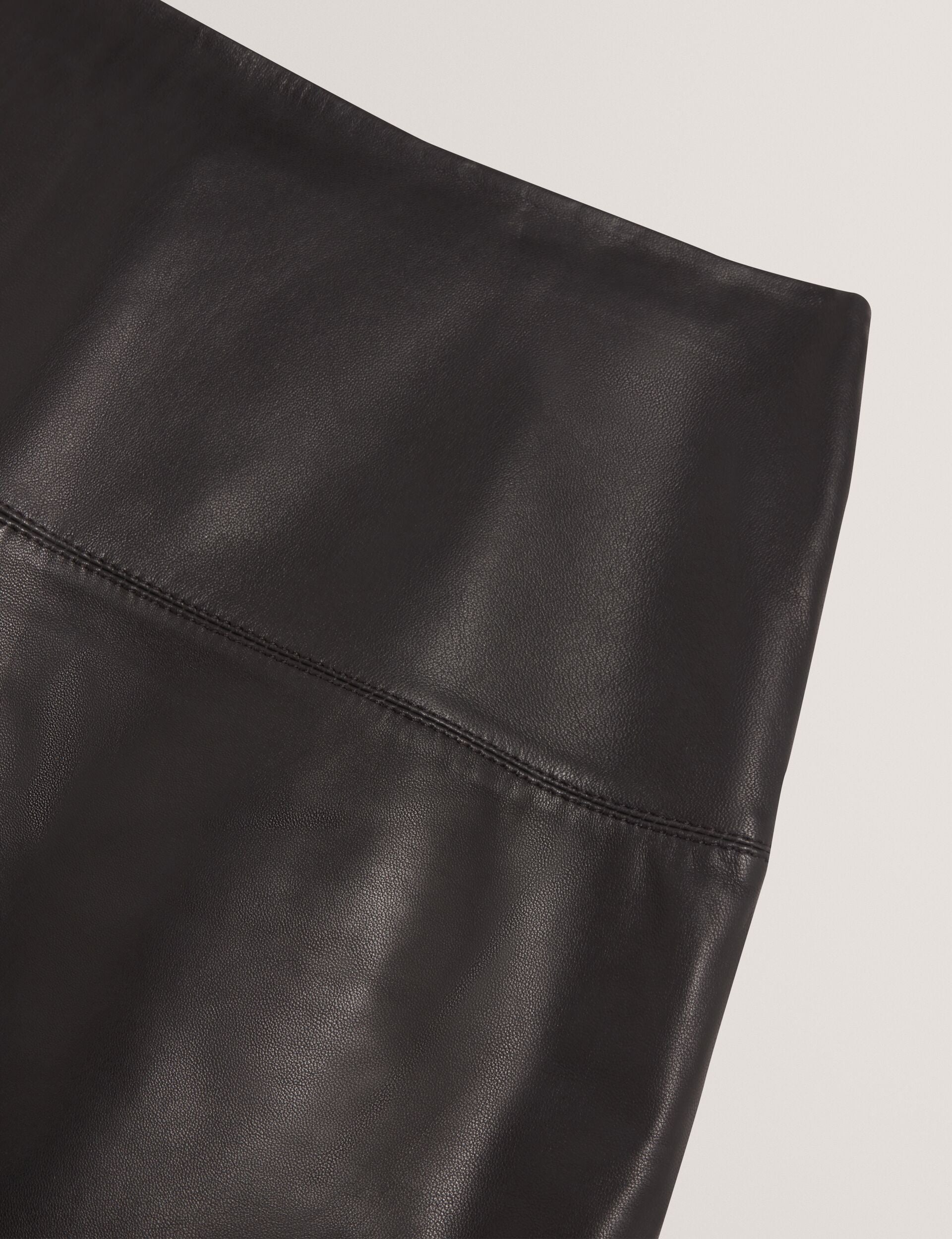 Ted Baker VALIAT - A-Line Leather Mini Skirt BLACK