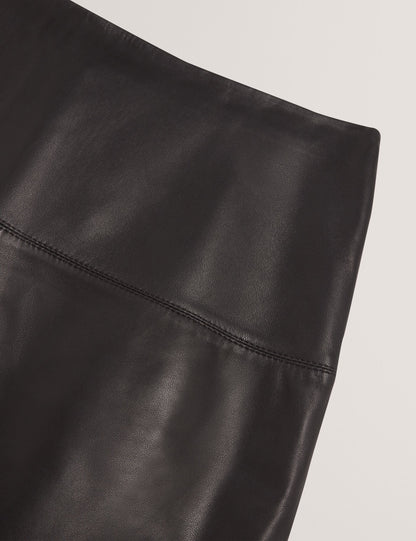 Ted Baker VALIAT - A-Line Leather Mini Skirt BLACK