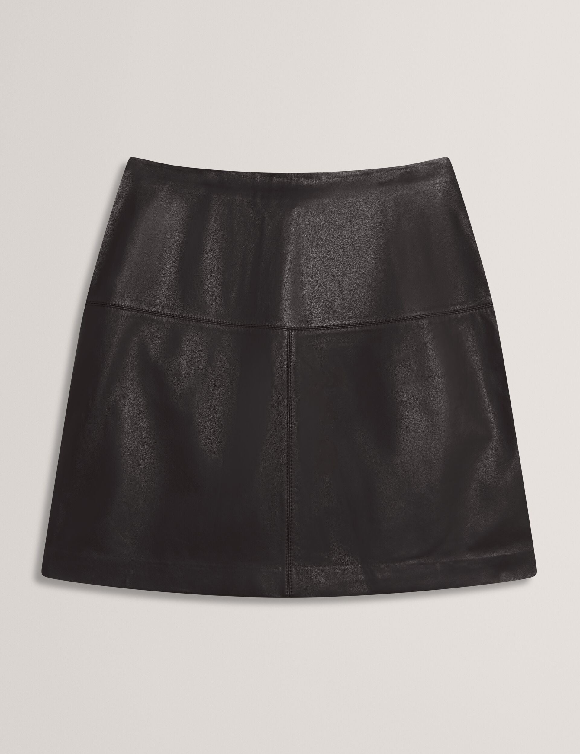 Ted Baker VALIAT - A-Line Leather Mini Skirt BLACK