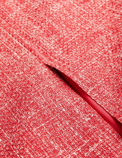 Ted Baker SUMIS - Tailored Boucle Midi Skirt With Front Slit RED