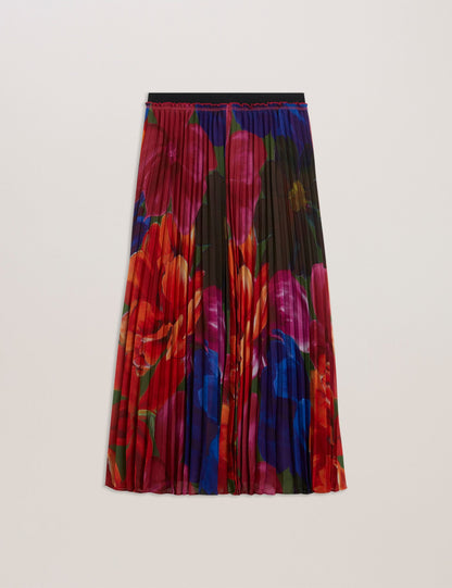 Ted Baker EVOLA - Printed Pleated Midi Skirt MULTICOLOUR