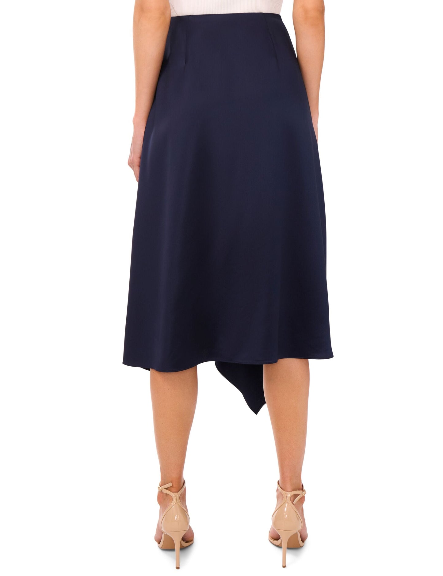 Ted Baker ASYMMETRIC MIDI SKIRT WITH PIPING DETAIL - Navy NAVY