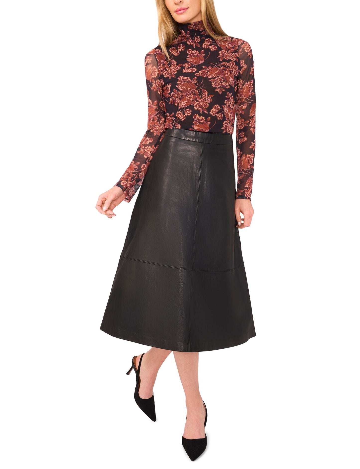 Ted Baker LYNDELLE - Leather Maxi Skirt BLACK