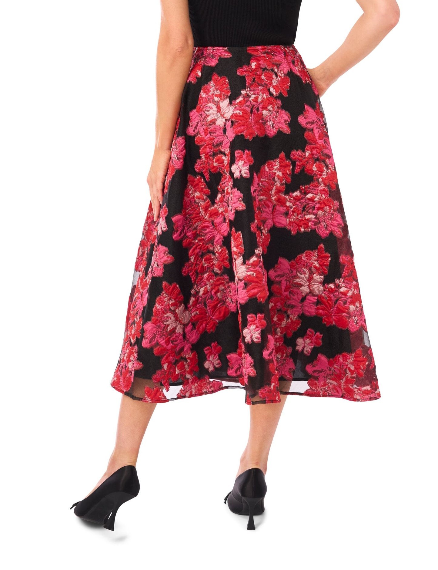 Ted Baker FIONA - Floral Brocade Midi Skirt PINK