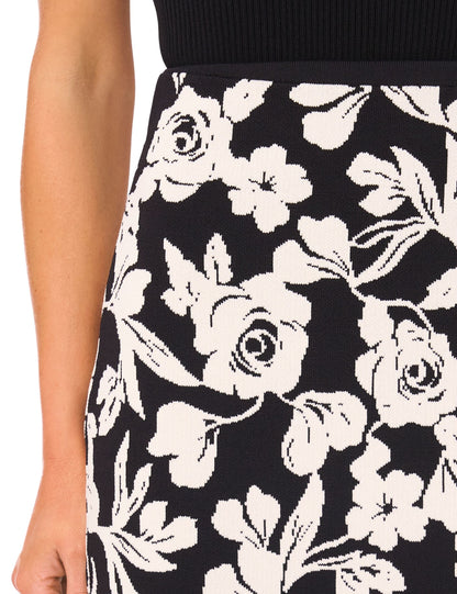 Ted Baker TONI - Midi Skirt With Rose Jacquard BLACK