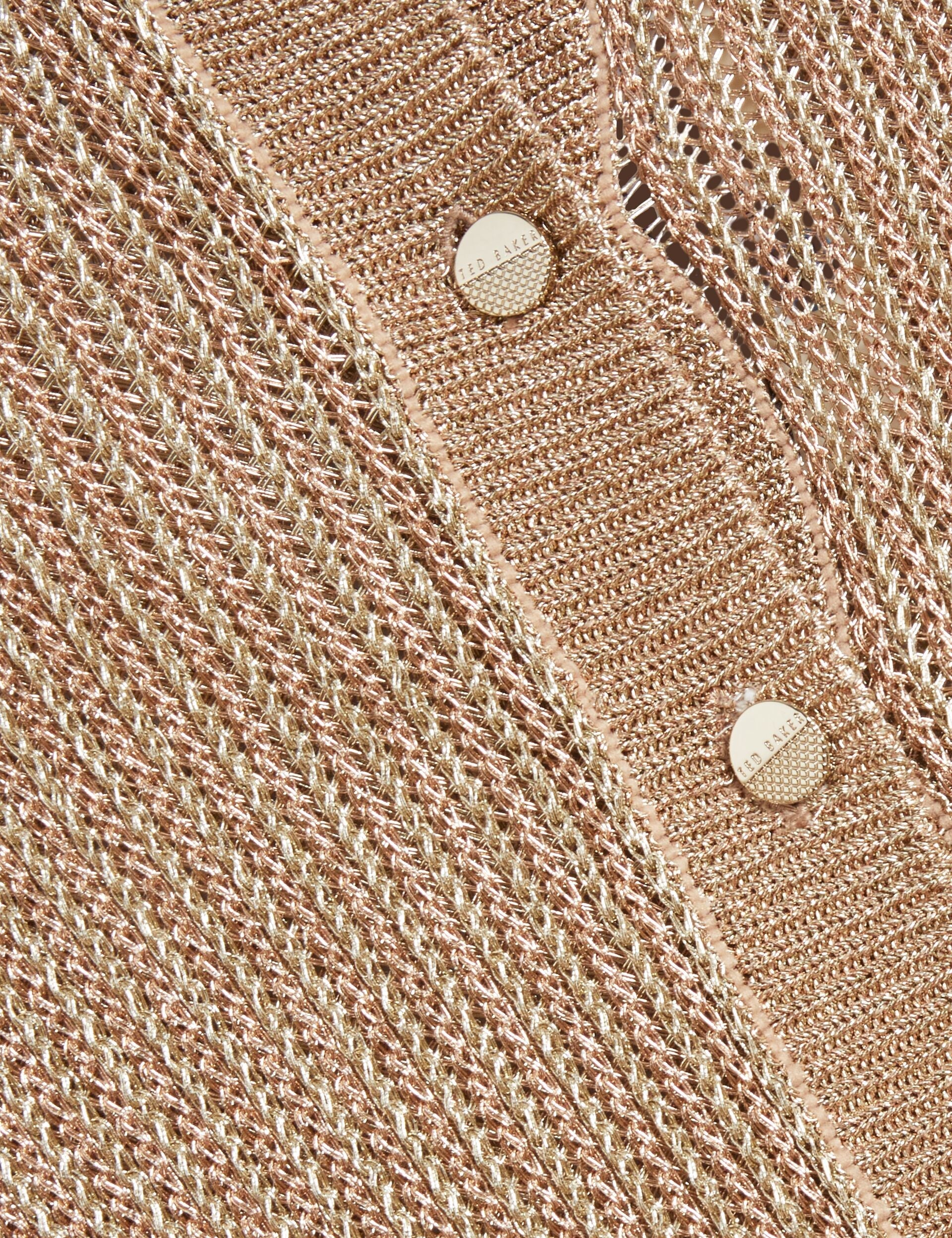 Ted Baker MANYA - Metallic Knit Cropped Cardigan GOLD