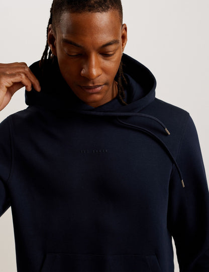 Ted Baker DROTOW - Logo Detail Cotton Blend Hoodie NAVY