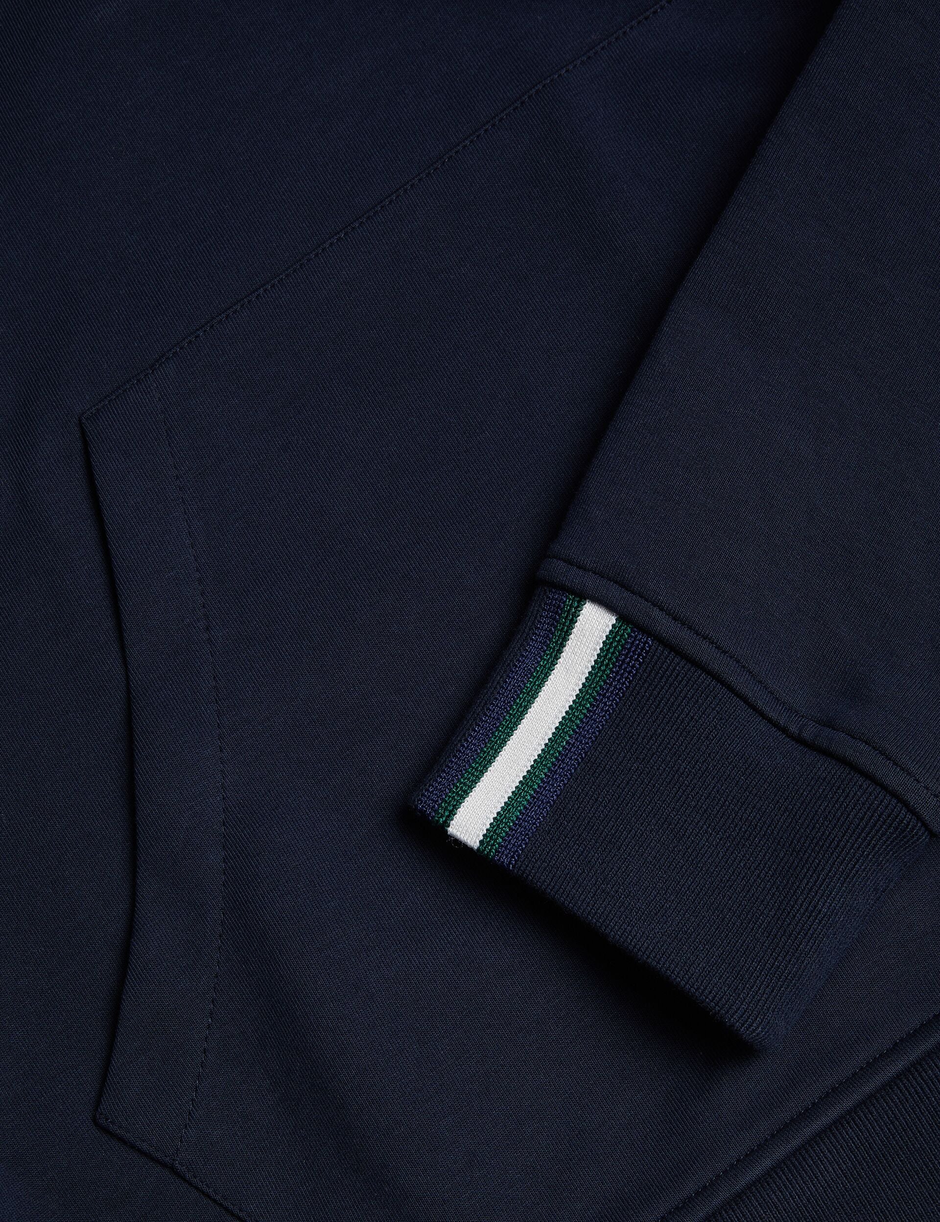 Ted Baker DROTOW - Logo Detail Cotton Blend Hoodie NAVY
